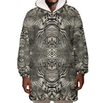 African Zebra Elephant Skin Pattern Wearable Blanket Hoodie