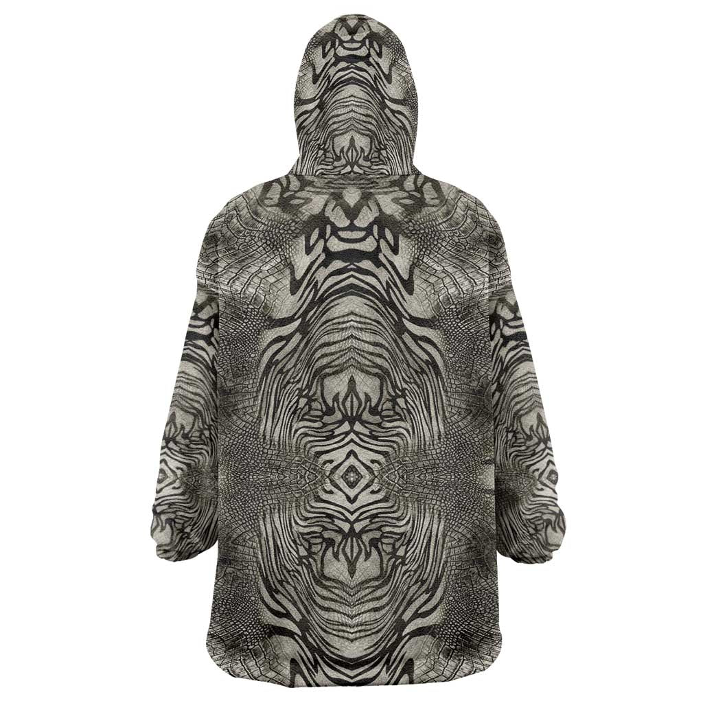 African Zebra Elephant Skin Pattern Wearable Blanket Hoodie