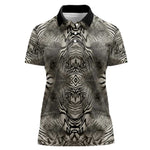 African Zebra Elephant Skin Pattern Women Polo Shirt