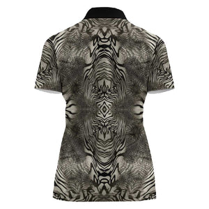 African Zebra Elephant Skin Pattern Women Polo Shirt