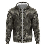 African Zebra Elephant Skin Pattern Zip Hoodie
