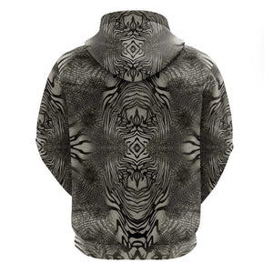 African Zebra Elephant Skin Pattern Zip Hoodie