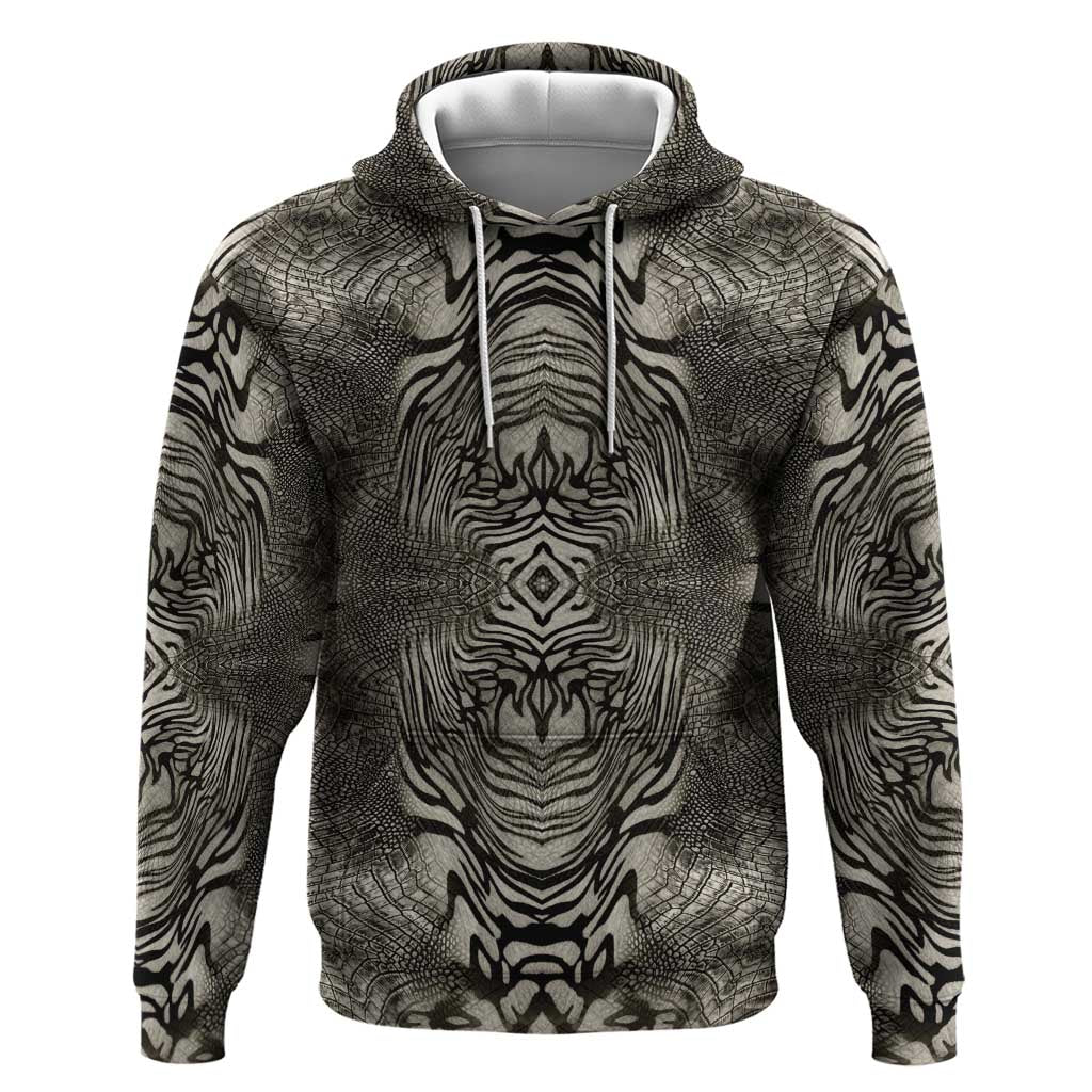 African Zebra Elephant Skin Pattern Zip Hoodie
