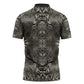 African Zebra Elephant Skin Pattern Zipper Polo Shirt