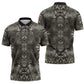 African Zebra Elephant Skin Pattern Zipper Polo Shirt