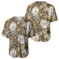 African Leopard Floral Pattern Baseball Jersey Sahara Pearl