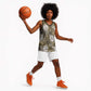 African Leopard Floral Pattern Basketball Jersey Sahara Pearl