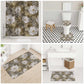 African Leopard Floral Pattern Bathroom Set Sahara Pearl