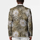 African Leopard Floral Pattern Blazer Sahara Pearl