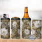 African Leopard Floral Pattern 4 in 1 Can Cooler Tumbler Sahara Pearl