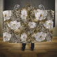 African Leopard Floral Pattern Hooded Blanket Sahara Pearl