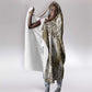 African Leopard Floral Pattern Hooded Blanket Sahara Pearl