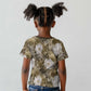 African Leopard Floral Pattern Kid T shirt Sahara Pearl