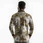 African Leopard Floral Pattern Long Sleeve Polo Shirt Sahara Pearl