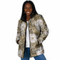 African Leopard Floral Pattern Padded Jacket Sahara Pearl