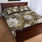 African Leopard Floral Pattern Quilt Bed Set Sahara Pearl