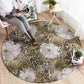 African Leopard Floral Pattern Round Carpet Sahara Pearl