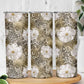African Leopard Floral Pattern Skinny Tumbler Sahara Pearl