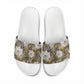 African Leopard Floral Pattern Slide Sandals Sahara Pearl