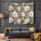 African Leopard Floral Pattern Tapestry Sahara Pearl