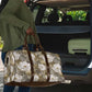 African Leopard Floral Pattern Travel Bag Sahara Pearl