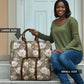 African Leopard Floral Pattern Travel Bag Sahara Pearl
