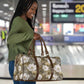 African Leopard Floral Pattern Travel Bag Sahara Pearl