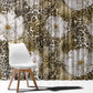 African Leopard Floral Pattern Window Curtain Sahara Pearl