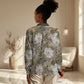 African Leopard Floral Pattern Women Casual Shirt Sahara Pearl