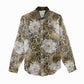 African Leopard Floral Pattern Women Casual Shirt Sahara Pearl