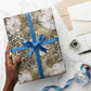 African Leopard Floral Pattern Wrapping Paper Sahara Pearl
