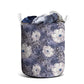 African Leopard Floral Pattern Laundry Basket Nile Indigo