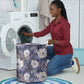 African Leopard Floral Pattern Laundry Basket Nile Indigo