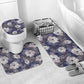 African Leopard Floral Pattern Bathroom Set Nile Indigo