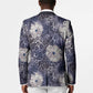African Leopard Floral Pattern Blazer Nile Indigo