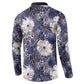 African Leopard Floral Pattern Button Sweatshirt Nile Indigo