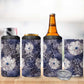 African Leopard Floral Pattern 4 in 1 Can Cooler Tumbler Nile Indigo
