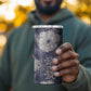 African Leopard Floral Pattern 4 in 1 Can Cooler Tumbler Nile Indigo