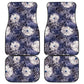 African Leopard Floral Pattern Car Mats Nile Indigo