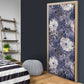 African Leopard Floral Pattern Door Cover Nile Indigo