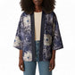 African Leopard Floral Pattern Kimono Nile Indigo