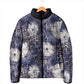 African Leopard Floral Pattern Padded Jacket Nile Indigo