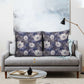 African Leopard Floral Pattern Pillow Cover Nile Indigo