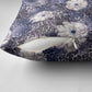 African Leopard Floral Pattern Pillow Cover Nile Indigo