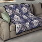 African Leopard Floral Pattern Quilt Nile Indigo