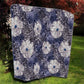 African Leopard Floral Pattern Quilt Nile Indigo