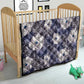 African Leopard Floral Pattern Quilt Nile Indigo