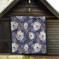 African Leopard Floral Pattern Quilt Nile Indigo