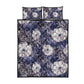 African Leopard Floral Pattern Quilt Bed Set Nile Indigo