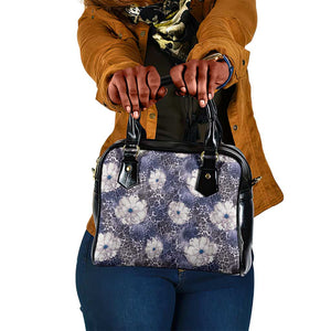 African Leopard Floral Pattern Shoulder Handbag Nile Indigo